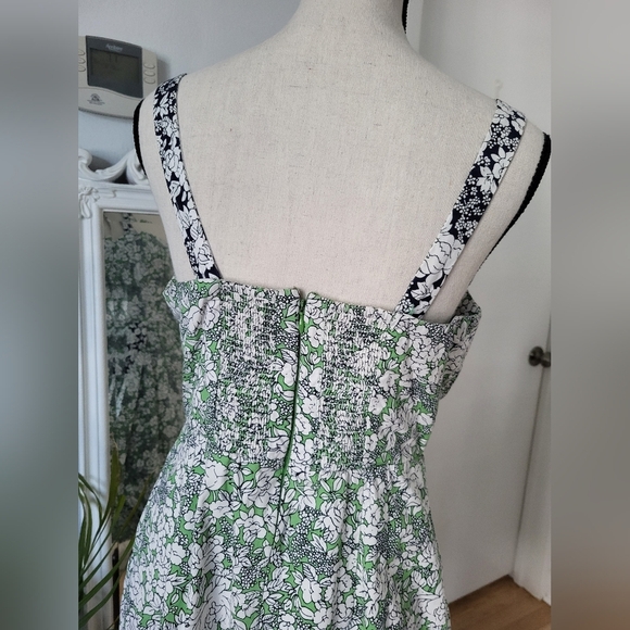 Anthropologie/Maeve Floral Green and White Dress - Picture 9 of 10